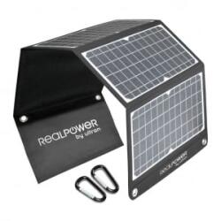 RealPower SP-30E 30 Wattos hordozható napelem USB-A és USB-C porttal