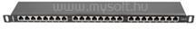 Lanberg Patch panel 24 port 0.5U 19" CAT. 6 árnyékolt, fekete (PPS6-0024-B) (PPS6-0024-B)
