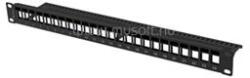 Lanberg Üres patch panel 24 port 1U 19" tehermentesítővel, fekete (PPKS-1024-B) (PPKS-1024-B)