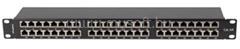 Lanberg Patch panel 48 port 1U 19" CAT. 6a FTP, árnyékolt, fekete (PPSA-1048-B) (PPSA-1048-B)