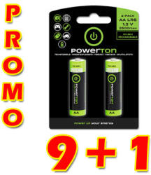 Powerton Újratölthető akkumulátor, AA (HR6), 1.2V, 2500mAh, Powerton, doboz, 10x2-ös csomag, PROMO 2-es csomag 9 1 (18 2 db)
