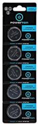 Powerton Lítium elem, CR2032, CR2032, 3V, Powerton, buborékcsomagolás, 5 darabos csomagolásban
