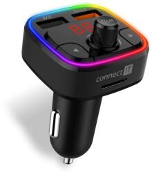 CONNECT IT CarRGB vezeték nélküli FM transzmitter, 2xUSB+MicroSD, FEKETE (CCC-9090-BK)
