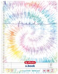 Herlitz Caiet A4 cu spira simpla, 80 file, mix dictando, New Batik Freedom, Herlitz HZ50044122