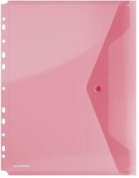 DONAU Folie protectie documente A4 portret, inchidere cu capsa, 4/set, 200 microni, DONAU - rosu transpare (DN-8540001PL-04)