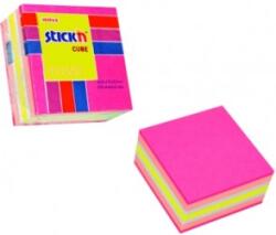 Hopax Cub notes autoadeziv 51 x 51 mm, 250 file, Stick"n - neon/pastel asortate (HO-21533) - forit