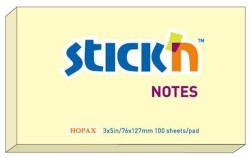 Hopax Notes autoadeziv 76 x 127 mm, 100 file, Stick'n - galben pastel (HO-21009)