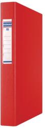 DONAU Caiet mecanic A4, plastifiat PP, 2 inele - D25mm, cu eticheta, DONAU - rosu (DN-3734001PL-04) - forit