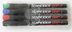 Schneider Universal permanent marker Schneider Maxx 222 F, varf 0.7mm, 4 culori/set - (N, R, A, V) (S-112294) - forit