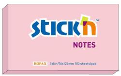 Hopax Notes autoadeziv 76 x 127 mm, 100 file, Stick'n - roz pastel (HO-21154)