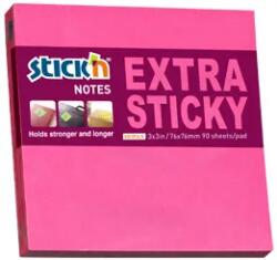 Hopax Notes autoadeziv extra-sticky 76 x 76mm, 90 file, Stick"n - magenta neon (HO-21671) - forit
