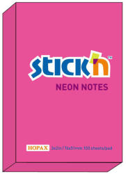 Hopax Notes autoadeziv 76 x 51 mm, 100 file, Stick'n - magenta neon (HO-21161)