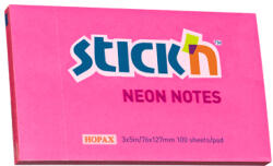 Hopax Notes autoadeziv 76 x 127 mm, 100 file, Stick'n - roz neon (HO-21169)