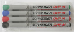 Schneider Universal non-permanent marker Schneider Maxx 225 M, varf 1mm, 4 culori/set - (N, R, A, V) (S-1218) - forit