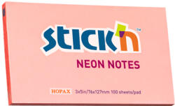 Hopax Notes autoadeziv 76 x 127 mm, 100 file, Stick'n - corai neon (HO-21170)
