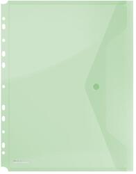 DONAU Folie protectie documente A4 portret, inchidere cu capsa, 4/set, 200 microni, DONAU - verde transpar (DN-8540001PL-06)