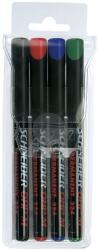 Schneider Universal permanent marker Schneider Maxx 224 M, varf 1mm, 4 culori/set - (N, R, A, V) (S-1208) - forit