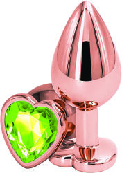 Passion Labs Dop Anal Brilliant Anal Plug Small, Rose Gold, Piatra Verde Deschis, Passion Labs