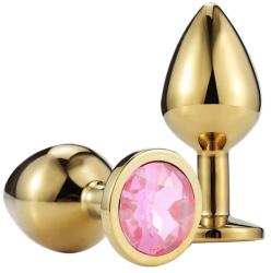 Passion Labs Dop Anal Metallic Buttplug, Large, Auriu/Roz Deschis, Passion Labs
