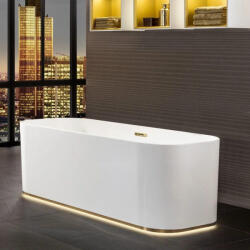 Villeroy & Boch Finion szabadonálló Quaryl fürdőkád 170x70 Emotion funkcióval Gold, fehér UBQ177FIN7A300V101 (UBQ177FIN7A300V101)