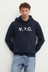 APC A. P. C. pamut melegítőfelső hoodie standard grand vpc GOTS sötétkék, nyomott mintás, kapucnis, COHBN. M27908 - sötétkék L