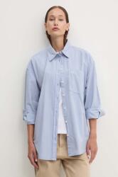Guess Jeans pamut ing női, galléros, relaxed, W4YH22 WGCF1 - kék S