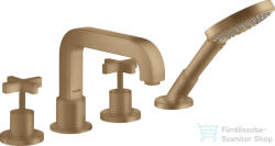 Hansgrohe AXOR CITTERIO 4 üléses peremre szerelhető kádtöltő csaptelep zuhanyszettel, szálcsiszolt bronz 39453140 (39453140)