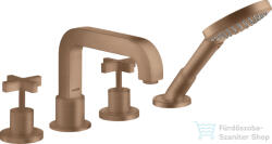 Hansgrohe AXOR CITTERIO 4 üléses peremre szerelhető kádtöltő csaptelep zuhanyszettel, szálcsiszolt vörös arany hatású 39453310 (39453310)