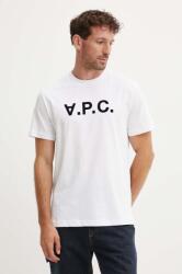 APC A. P. C. pamut póló t-shirt standard grand vpc GOTS nyomott mintás, COHBM. M26384 - fehér XS