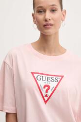 Guess Jeans pamut póló női, rózsaszín, W4YI76 K8HM0 - rózsaszín S