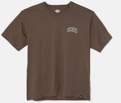 Dickies pamut póló AITKIN CHEST TEE SS barna, férfi, nyomott mintás, DK0A4Y8O - barna M