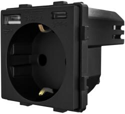 Luxion Modul Priza Simpla + USB-A + USB-C LUXION, Negru, LX-MP010UB (LX-MP010UB)