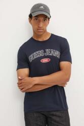 Guess Jeans pamut póló sötétkék, férfi, nyomott mintás, M4YI57 K8HM0 - sötétkék M
