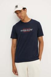 Guess Jeans pamut póló sötétkék, férfi, nyomott mintás, M4YI42 K8FQ4 - sötétkék M