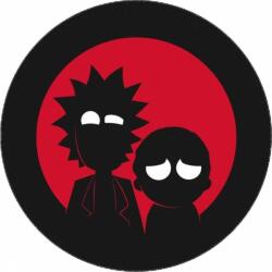 Pictu Hap Ehető papír Rick és Morty piros háttér 19, 5 cm - Pictu Hap (pic9001339_kruh)