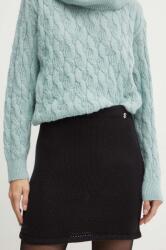Twinset szoknya gyapjú keverékből fekete, mini, harang alakú, 242AP3301 - fekete XS