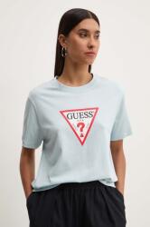 Guess Jeans pamut póló női, W4YI73 K8HM0 - kék M