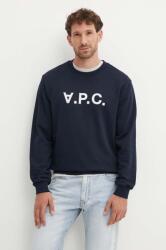 APC A. P. C. pamut melegítőfelső sweat standard grand vpc GOTS sötétkék, nyomott mintás, COHBN. M27907 - sötétkék M