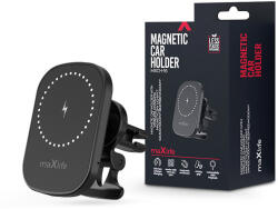 Maxlife szellőzőrácsba illeszthető vezeték nélküli autós tartó/gyorstöltő MagSafe funkcióval - 15W - Maxlife MXCH-16 Magnetic Car Holder - fekete