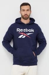 Reebok felső sötétkék, férfi, nyomott mintás, kapucnis - sötétkék XL - answear - 24 990 Ft