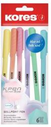 Kores Golyóstoll, 1, 0 mm, kupakos, háromszögletű, KORES "KOR-M Pastel", kék - 6db (IK37066) - papiruniverzum