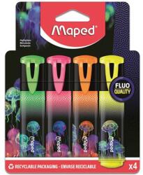 Maped Szövegkiemelő készlet, 1-5 mm, MAPED "Deepsea Paradise Fluo Peps", 4 különböző szín - 4db (IMA740710)