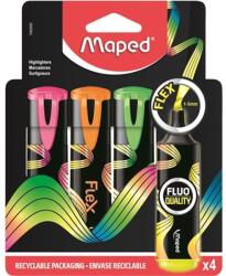Maped Szövegkiemelő készlet, 1-5 mm, MAPED "Fluo Peps Flex", 4 különböző szín - 4db (IMA740300) - papiruniverzum