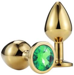 Guilty Toys Anal Plug Metallic Buttplug, Medium, Gold/Dark Green