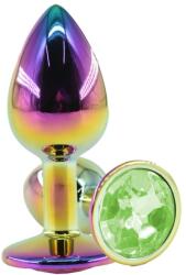 Guilty Toys Metal Anal Plug, Small, Multicolor, Light Green Crystal