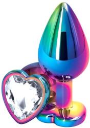 Guilty Toys Anal Plug Rainbow Buttplug Medium, Heart Shape, Clear Crystal
