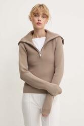 Remain pulóver Zipped Collar Knit női, bézs, garbónyakú, 5017693001 - bézs 36