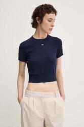 Tommy Hilfiger pulóver könnyű, női, sötétkék, félgarbó nyakú, DW0DW18530 - sötétkék M
