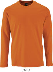 SOL'S Férfi IMPERIAL hosszú ujjú környakas pamut póló, SOL'S SO02074, Orange-2XL (so02074or-2xl)