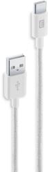 Cellularline Кабел с оплетка usb - usb-c 150 см бял